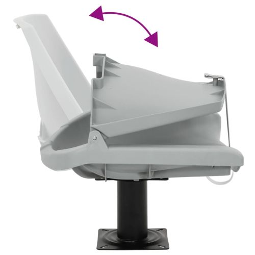 Сгъваем стол за лодка 4 части без възглавница сив 48x51x41 см