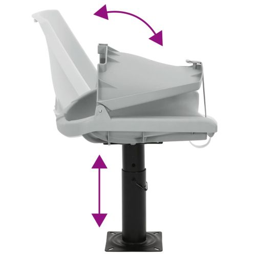 Сгъваем стол за лодка 4 части без възглавница сив 48x51x41 см