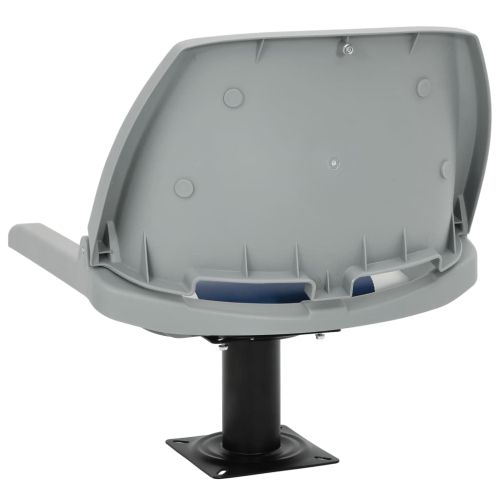 Сгъваема седалка за лодка от 2 части синьо и бяло 48x51x41 см