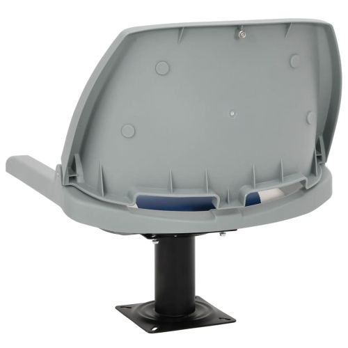 Сгъваема седалка за лодка от 4 части синьо и бяло 48x51x41 см