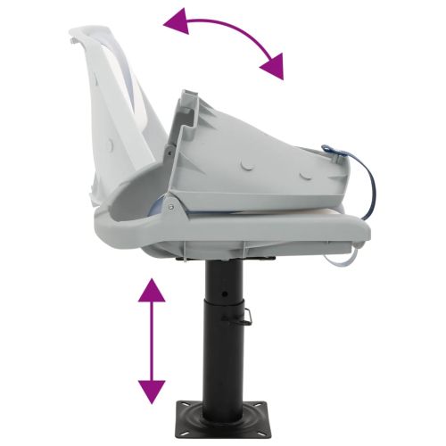 Сгъваема седалка за лодка от 4 части синьо и бяло 48x51x41 см