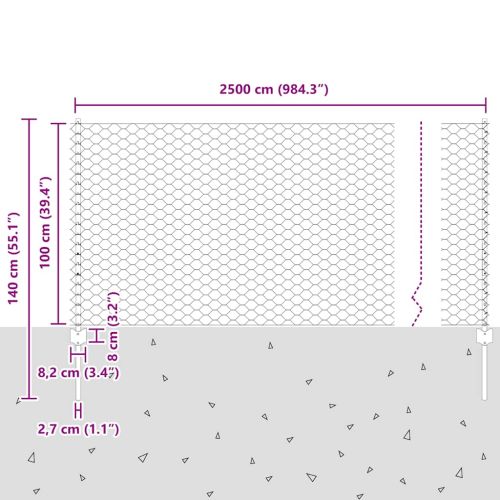 Ограда с пост Зелен 1 x 25 m Стомана