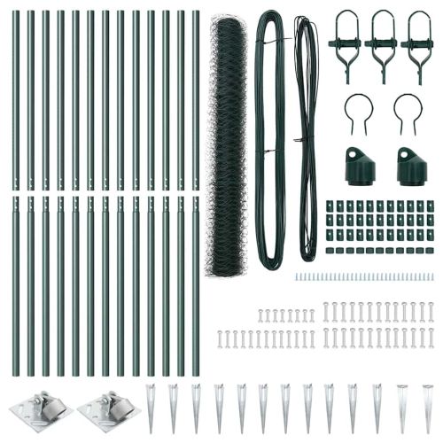 Стълб за ограда. Зелен 25 x 1 м (50 мм мрежа) Стомана