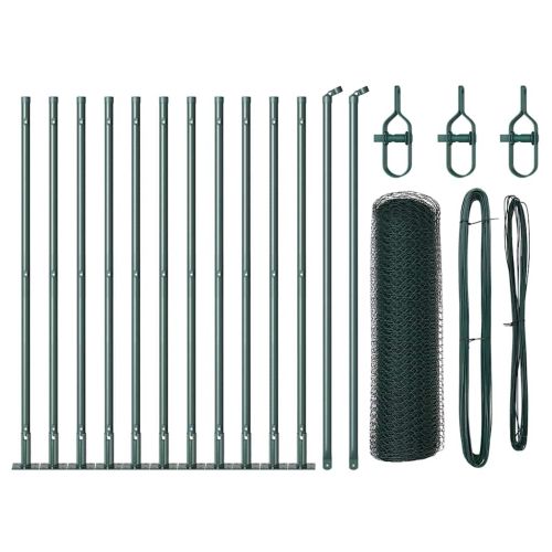 Стълб за ограда. Зелен 25 x 0,5 м (25 мм мрежа) Стомана