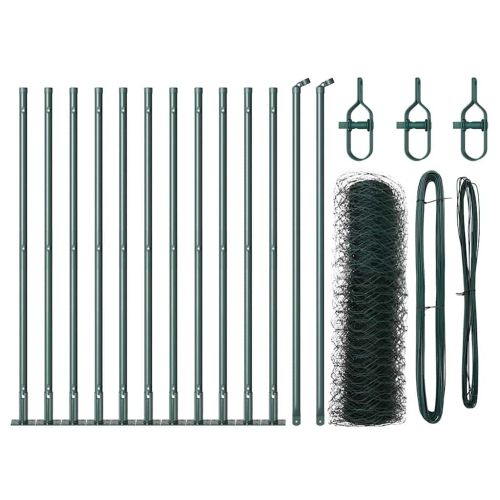 Стълб за ограда. Зелен 25 x 0,5 м (50 мм мрежа) Стомана