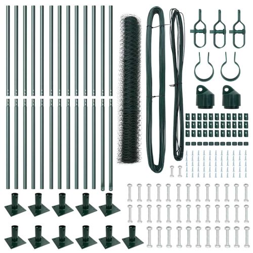 Стълб за ограда. Зелен 25 x 1 м (50 мм мрежа) Стомана