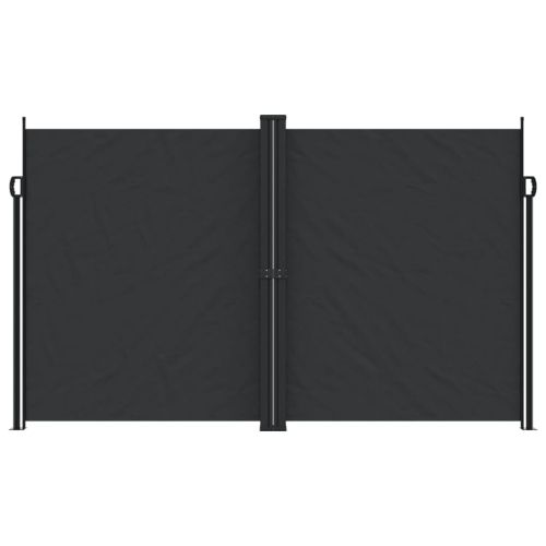 Прибираща се странична тента, черна, 200x1200 см