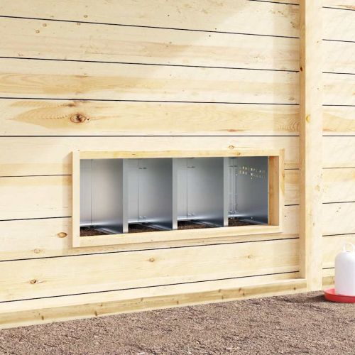 Кутия за гнездене за пилета с 4 отделения и крака, поцинкована стомана