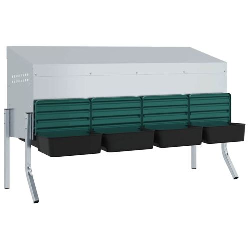 Кутия за гнездене за пилета с 4 отделения и крака, поцинкована стомана