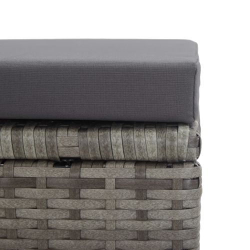 Градински табуретки с възглавници, 2 бр, полиратан, антрацит