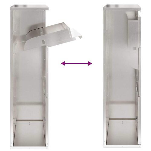 Пощенска кутия за пратки с врата Сребрист 44 x 22 x 82 см