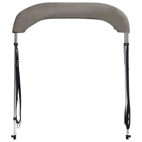 Тента за лодка, 2 дъги, сива, 180x150x110 см