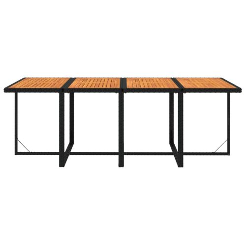 Градински трапезен комплект възглавници 9 части полиратан черен