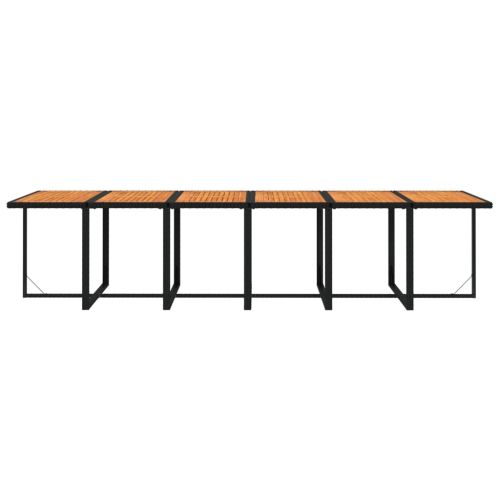 Градински комплект с възглавници 17 части полиратан черен