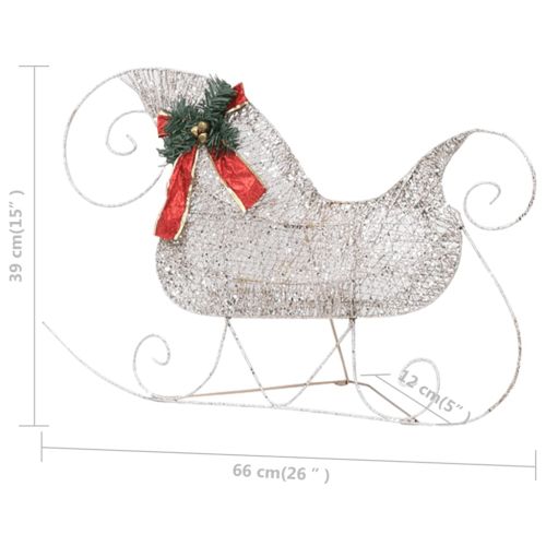 Коледна украса елен и шейна, 100 LED, за открито, златисто