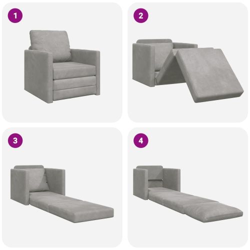 Диван легло 60cm Светлосиво Кадифе