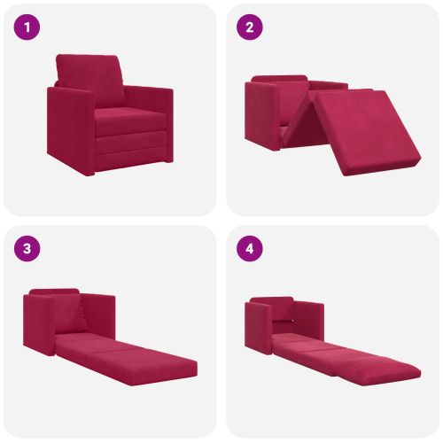 Диван легло 60cm Виненочервен Кадифе