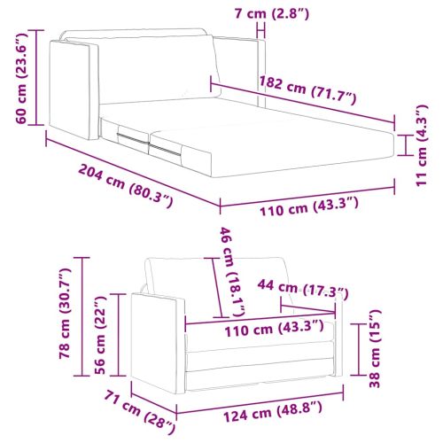 Диван легло 110cm Тъмен сив текстил