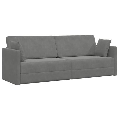 Диван-легло за под 200cm Тъмен сив Кадифе