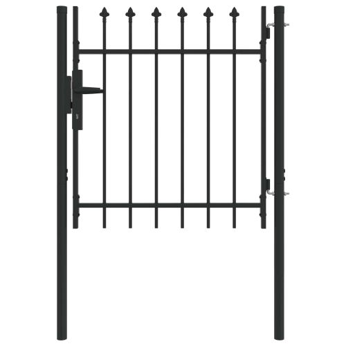 Врата за ограда Сив 103 x 150 cm Прахово боядисана стомана