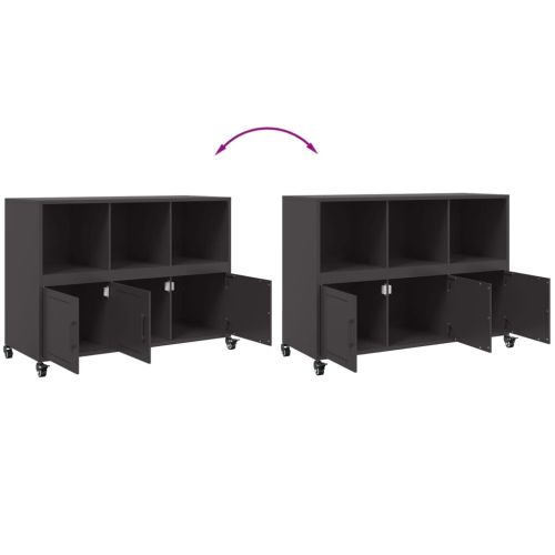 Бюфет, черен, 100,5x39x72 см, стомана