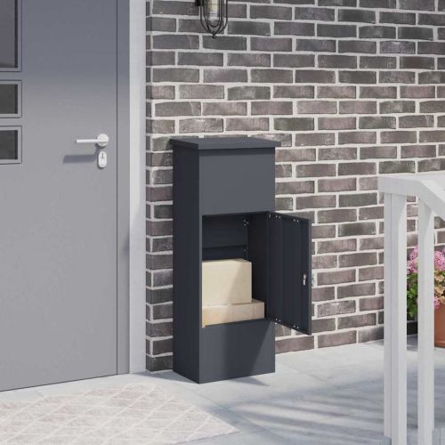 Пощенска кутия за пратки Антрацит 44,5 x 29 x 110,5 см Стомана