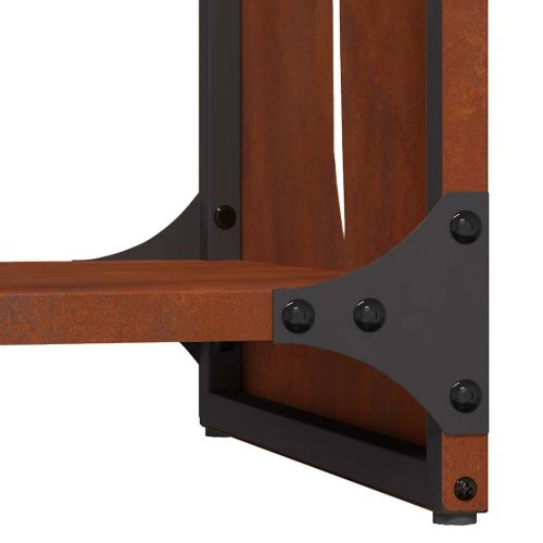 Стойка за дърва за огрев 40x30x80 см Патинираща стомана