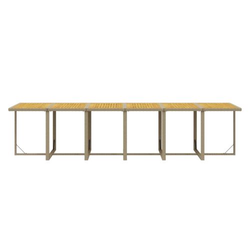 Градински комплект с възглавници, 17 части, полиратан, бежов