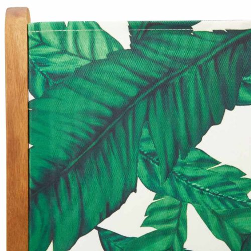 Градински трапезен комплект, 7 части, на листа, плат и масив