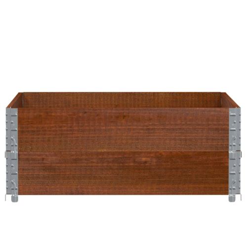 Градинска кашпа, кафяв, 100x100 см, борова дървесина масив