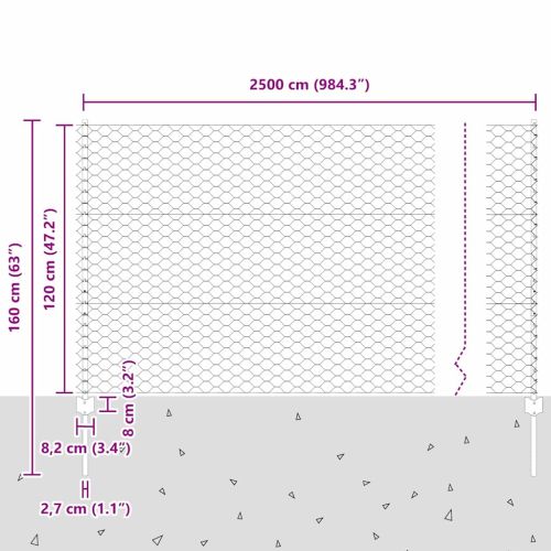 Ограда с пост Зелен 1,2 x 25 m Стомана