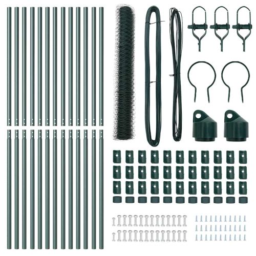 Стълб за ограда. Зелен 25 x 1,2 м (50 мм мрежа) Стомана