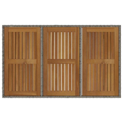 Комплект за хранене в градината 5 pcs Сив и кафяв полиратан