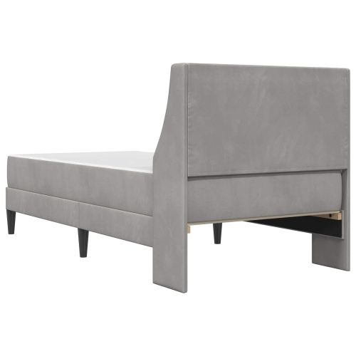Рамка за легло с матрак с матрак Светлосиво 90 x 200 cm Кадифе