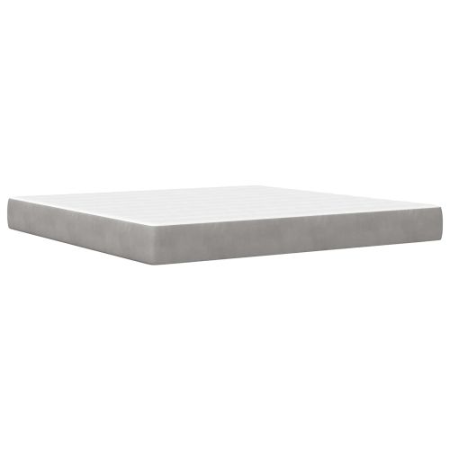 Рамка за легло с матрак с матрак Светлосиво 200 x 200 cm Кадифе