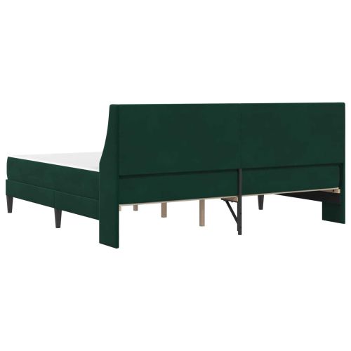 Рамка за легло с матрак Тъмен зелен 200 x 200 cm Кадифе