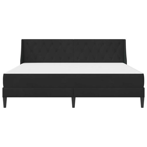 Рамка за легло с матрак с матрак Черен 200 x 200 cm Кадифе