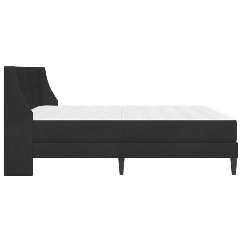 Рамка за легло с матрак с матрак Черен 200 x 200 cm Кадифе