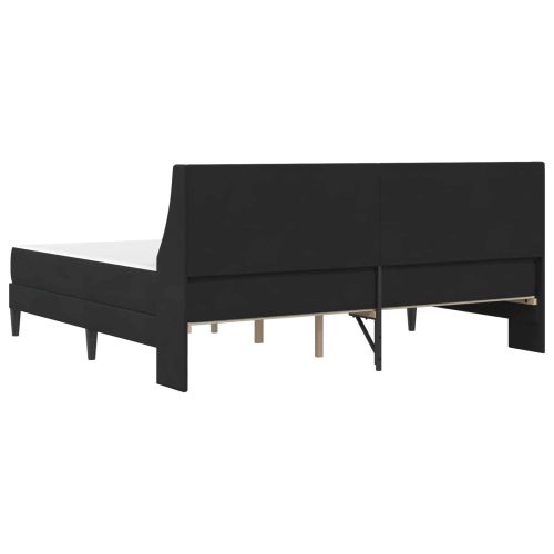 Рамка за легло с матрак с матрак Черен 200 x 200 cm Кадифе