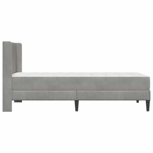 Рамка за легло с матрак с таблото Светлосиво 90 x 200 cm Кадифе