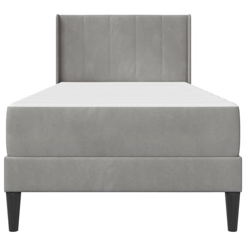 Рамка за легло с матрак Светлосиво 100 x 200 cm Кадифе