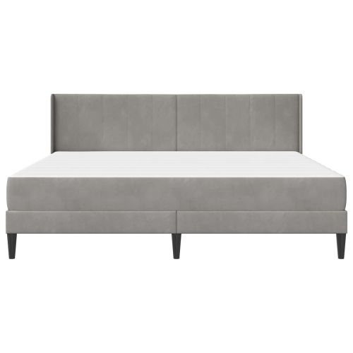 Рамка за легло с матрак Светлосиво 180 x 200 cm Кадифе