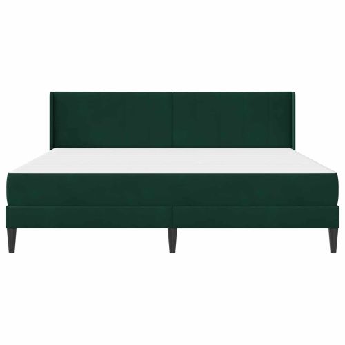 Рамка за легло с матрак Тъмен зелен 180 x 200 cm Кадифе
