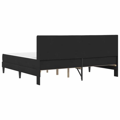 Рамка за легло с матрак Черен 180 x 200 cm Кадифе