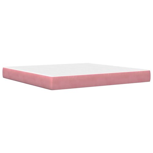 Рамка за легло с матрак Розово 200 x 200 cm Кадифе