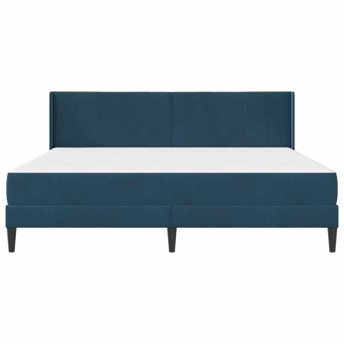 Рамка за легло с матрак Синьо 200 x 200 cm Кадифе