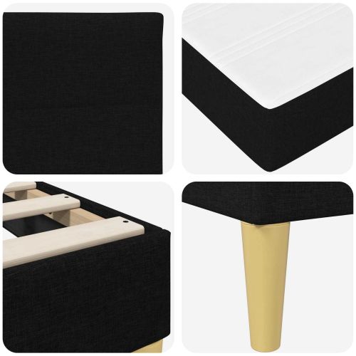 Рамка за легло Черен 160 x 200 cm Полиестер