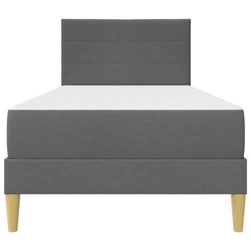 Рамка за легло с матрак 2 pcs Тъмен сив 90 x 190 cm текстил