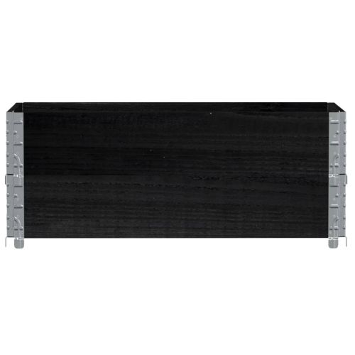 Палетни страници, черно, 2 бр, 80x60 см, борова дървесина масив