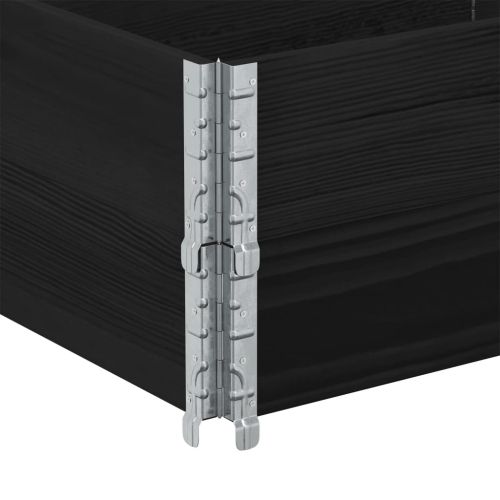 Палетни страници, черно, 2 бр, 150x50см, борова дървесина масив